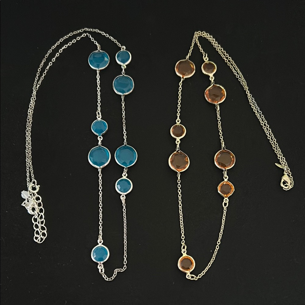Elegant Silver and Gold-Tone Necklace Set